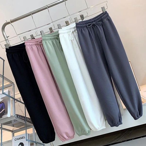 Pantaloni attivi invernali a vita alta sportivi da donna a tubo dritto allentato da corsa casual versatile da indossare all'aperto