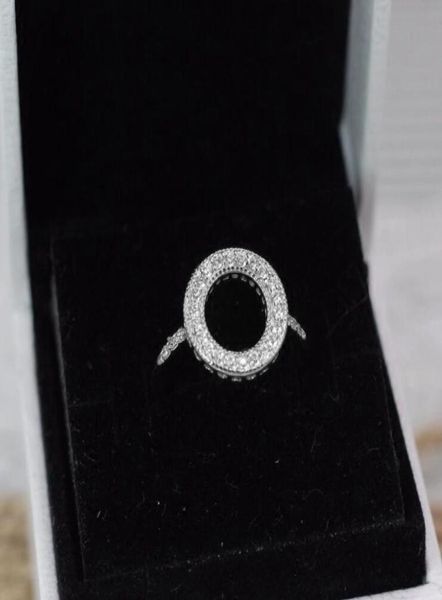 Lindo anel de halo para prata esterlina 925 banhado a ouro rosa de alta qualidade CZ diamante anel feminino com caixa original presente de aniversário3995223
