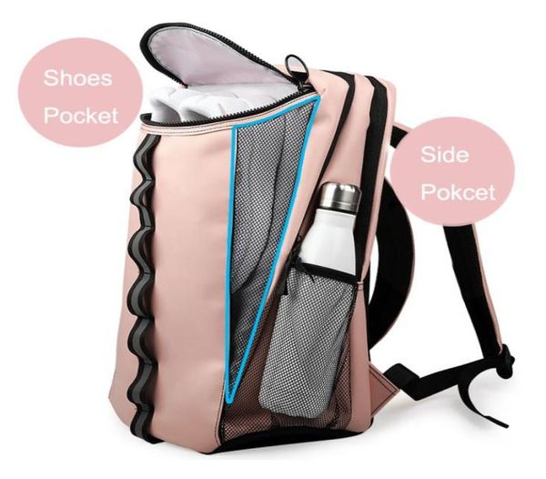 Спортивная спортивная сумка для женщин, сумка для фитнеса, розовый водонепроницаемый светоотражающий рюкзак для тенниса, бадминтона, с мягкой спинкой, дорожная сумка Sport7691317