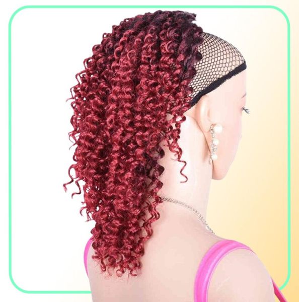 Peruca de rabo de cavalo com cordão curto de 10 polegadas Puff Afro Kinky Curly Hairpiece Sintético Clipe em rabo de cavalo afro-americano extensão de cabelo 6751365