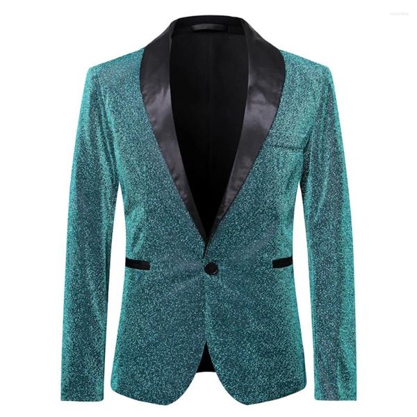 Abiti da uomo Giacca da uomo impreziosita con glitter Giacca da discoteca Costume Cappotto Abiti da scena per spettacoli Abito da moda