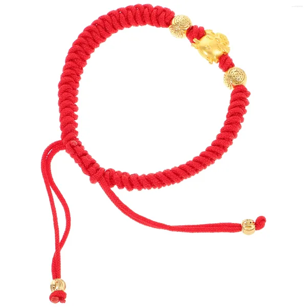 Charme Pulseiras Red String Pulseira Dragão Animal 2024 Ano Fengshui Sorte Atrair Riqueza Boa Sorte Presente Homens Mulheres