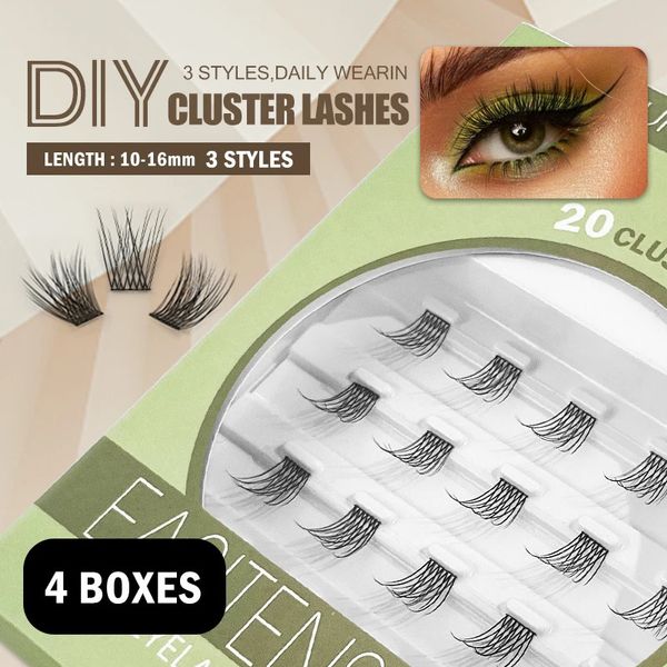 Cílios Postiços EASITENSION DIY Cílios 80 PCS Cluster Lashes Volume Natural Individual Lash Clusters Wisps Fluffy Russian Mink Bundle 231213