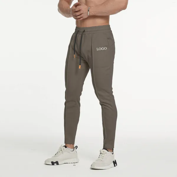 Calças masculinas logotipo personalizado sweatpants mens camisola casual outono ao ar livre correndo treinamento emendando calças justas