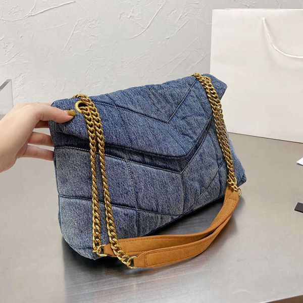 Bolsos de noche Denim LOULOU Puffer Diseñadores Bolso Mujer Moda Jeans clásicos Bolsos de hombro Bolso de diseñador de lujo Monedero