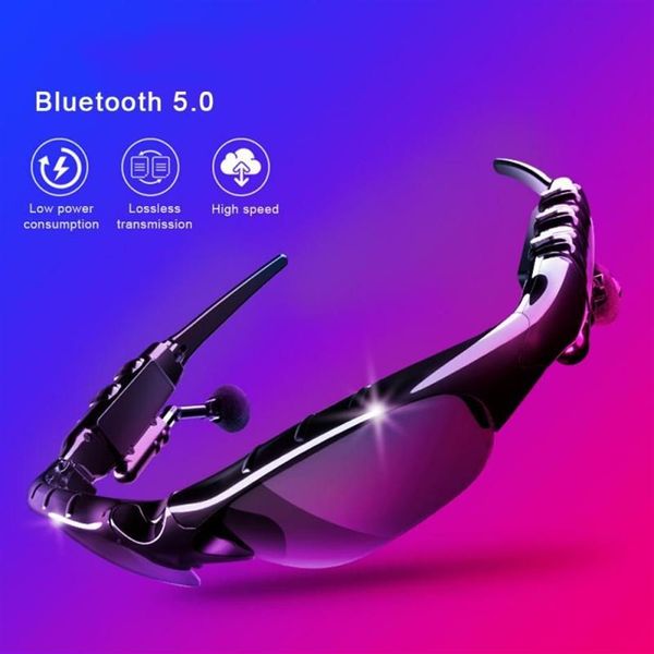 Occhiali da sole Ciclismo Auricolari Bluetooth 5 0 Moda Occhiali da sole per esterni Auricolare wireless Sport per cuffie da guida236m