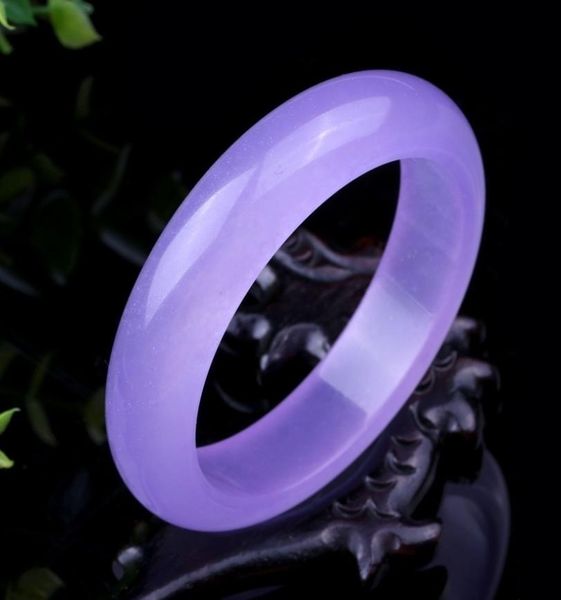 Genuine Natural Violet Jade Bangle Pulseira Moda Charme Jóias Acessórios HandCarved Amuleto Presentes para Mulheres Homens Y2008109200310