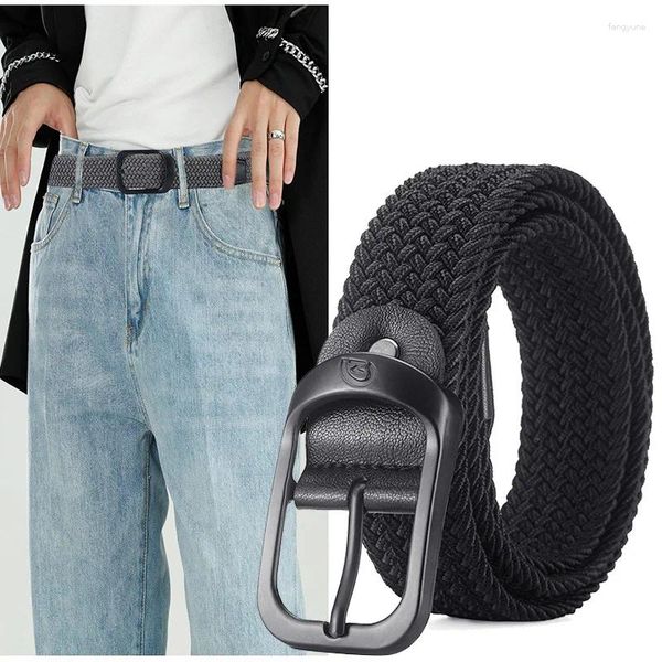 Cintos masculinos cinto casual tecido elástico esportes ao ar livre mulheres escalada jeans terno calças e