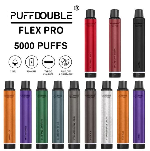 Оригинальный QST Puff Flex 5000 Pro, одноразовая электронная сигарета, вейперы, сетчатая катушка, перезаряжаемая батарея Puff 2800