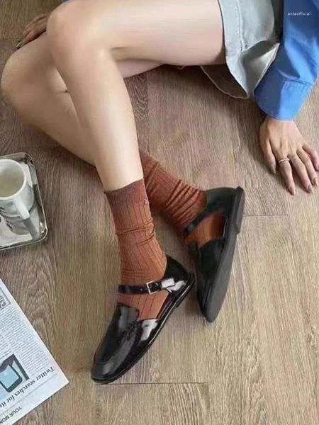 Sapatos casuais estilo couro patente couro base plana moda senhora do escritório de salto baixo mary jane feminino único # 49