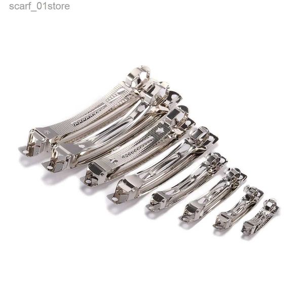 Kopfbedeckung, Haarschmuck, 10 Stück, französische Haarspangen-Stil, Feder-Haarspangen, automatische Clip-Breiteneinstellung, Rhodium-Bogen-Haarnadel-Zubehör für die Schmuckherstellung, L231214