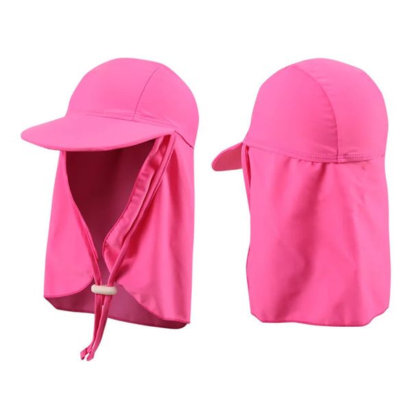 Yüzme Kapakları 5-12y Çocuklar Erkek Kız Kızlar Güneş Şapkası Yüzme Kapakları Baş Boyun Koruma Kapakları SPF 50 Yüzme Kapağı Erkek Kız G-JX13 231213
