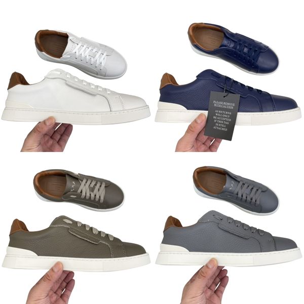 Designer Casual uomo Scarpe stravaganza pelle leggera zegnSneaker Scarpe da lavoro italiane Canvas mate Scarpe da ginnastica TPU antiscivolo Sneaker traspirante con scatola taglia 38-46