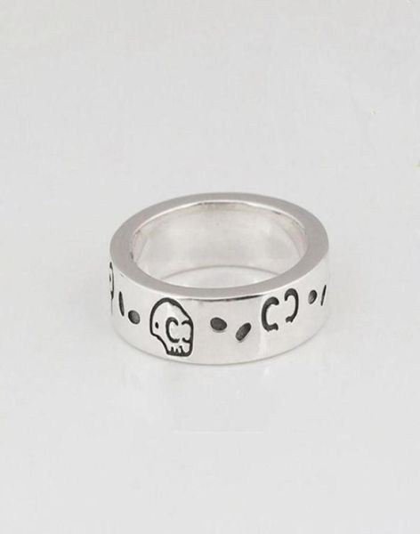 S925 Silber Totenkopf Ring Vintage Sterling Silber Elfen Ring Herren und Damen Trend HipHop Punk Paar Ring314Z2979967