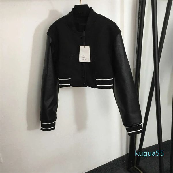 Cappotto da donna nuovissimo alla moda con scollo a V, lettera, logo, giacca da ragazza, taglia S M L, classica uniforme da baseball a maniche lunghe