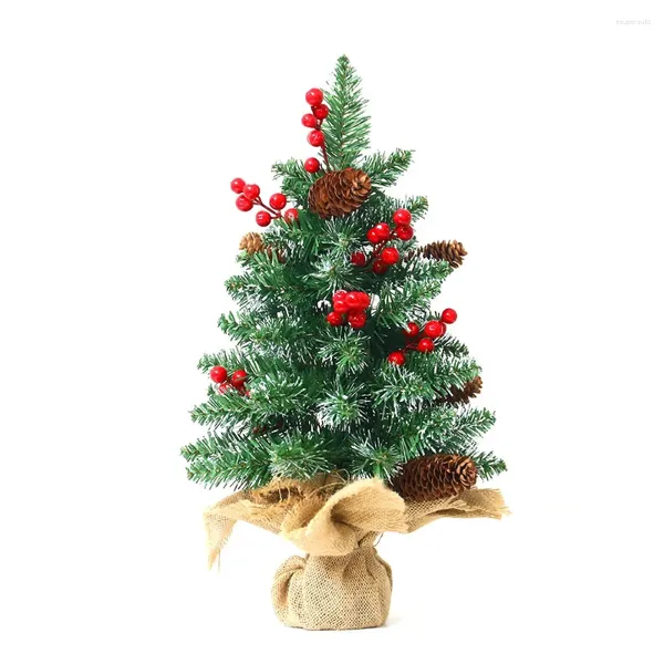 Weihnachtsdekorationen, Mini-Baum, Tannenzapfen, 45 cm, Desktop-Simulationspflanze, Büro-Ornamente