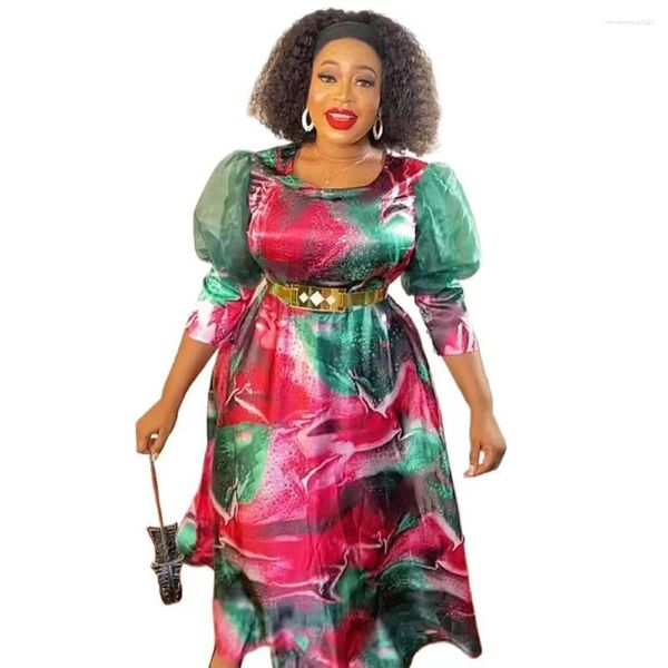 Roupas étnicas Vestidos Africanos para Mulher Dashiki Impressão Tecido Warp Inverno Plus Size Chubby Elegante Graduação Convidado Festa de Casamento Longo