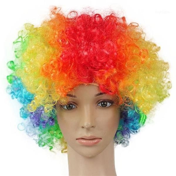 Party Hüte Erwachsene Bunte Perücken Hitzebeständige Cosplay Kleid Clown Kostüm Maskerade Weihnachten Karneval Club Supplies1283F