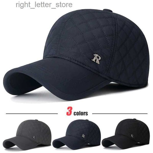 Top Caps Yeni unisex orta yaşlı ve yaşlı kış rüzgar geçirmez soğuk geçirmez ve kulak koruması ile sıcak beyzbol şapkası