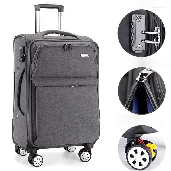 Чемоданы большой вместимости, деловой багаж, мужской чемодан на колесиках, универсальные колеса, ткань Оксфорд, пароль, детский дорожный багажник, 32 дюйма