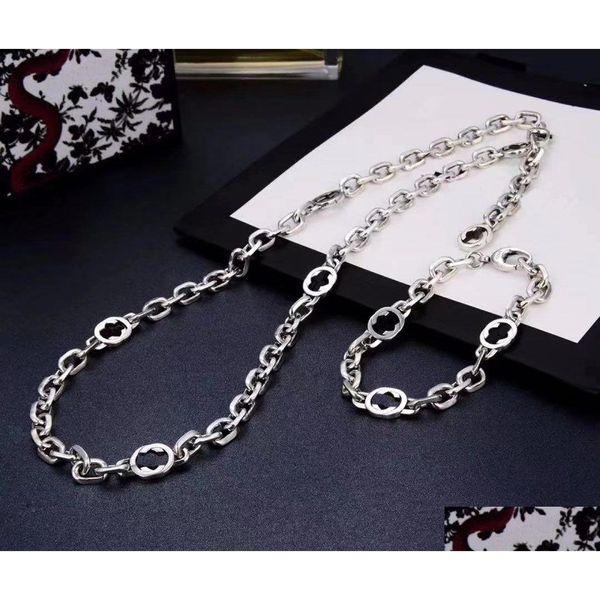 Strands cordas moda colar redondo pulseira para senhora homens e mulheres festa amantes de casamento presente noivado hip hop jóias hb1210 dhzaq