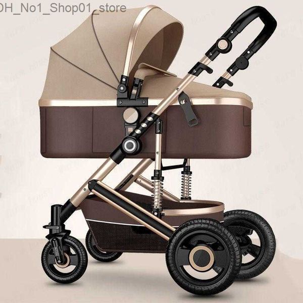 Kinderwagen# Neuer Luxus-Kinderwagen, tragbarer Kinderwagen, Hochlandschaft, umkehrbarer Kinderwagen, vierrädrige Kinderwagen, Reisekinderwagen, Kinderwagen L230625, Q231215