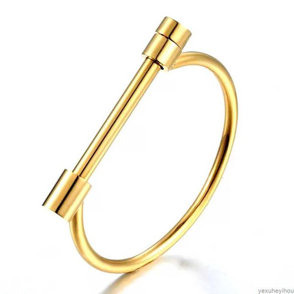 Design de moda ferradura parafuso pulseira ouro prata rosa preto aço inoxidável pulseiras pulseiras para homens feminino melhor presente a4