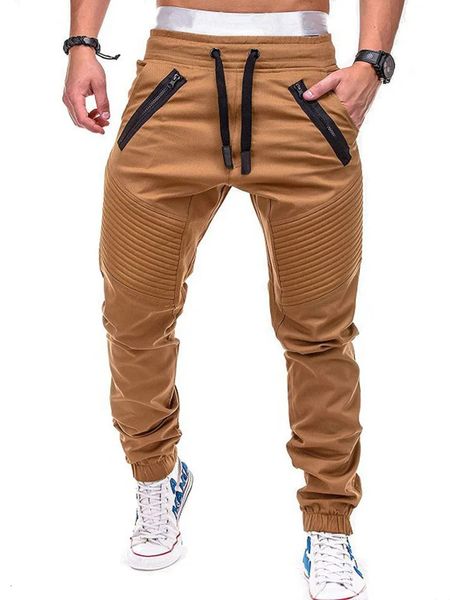 Pantaloni da uomo Tasca lunga da uomo Matita estiva Vita bassa con coulisse a righe Zip Casula Pantaloni slim maschili BSD8812 231213