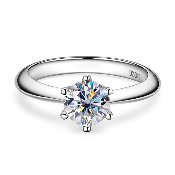 1-3 anel de diamante grande de quilate, anéis de noivado de moissanita para mulheres, alianças de casamento, anel de promessa, corte redondo, ouro branco plated 925 prata esterlina, com certificado