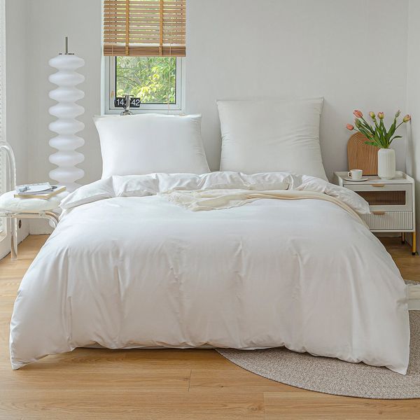 Conjuntos de cama 3 pcs capa de edredão conjunto de algodão real 100 qualidade tecido alta contagem têxtil excelente toque duplo quilt 231214