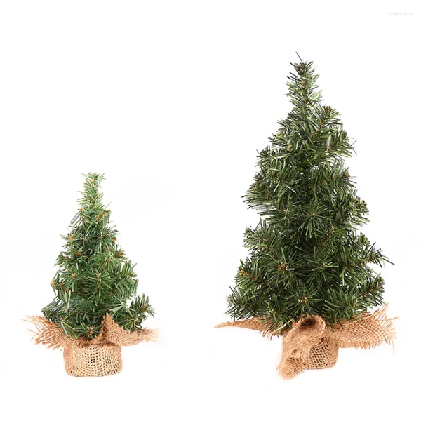 Weihnachtsdekorationen 20/30 cm 1 PC kreative Mini Sackleinen Baum Mall Fenster Desktop Home Festival Dekoration Jahr Party 2023