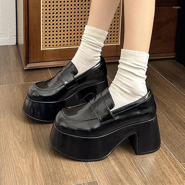 Модельные туфли, женские туфли на очень высоком каблуке Мэри Джейн на платформе, массивные весенние туфли 2024 года в стиле Лолиты, вечерние туфли-лодочки Mujer Zapatos