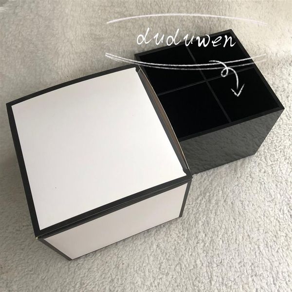 Moda 4 grade preto acrílico armazenamento batons titular maquiagem escova caso de armazenamento jóias organizador presente box267b