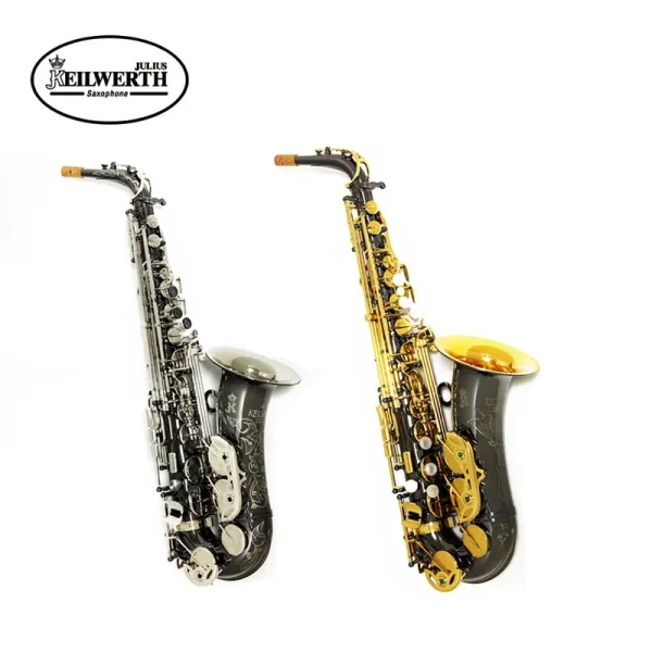 Alemanha SX90R Keilwerth Saxofone Alto Preto Níquel Liga de Prata Alto Sax Instrumento Musical de Bronze com Caso Bocal Cópia