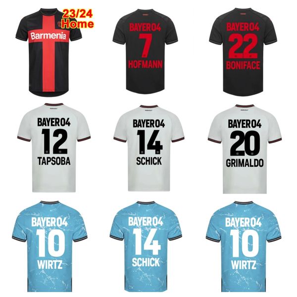 2023 2024 Bayer Leverkusen Fußballtrikots 23 2024 Home Away Third DEMIRBAY Wirtz BAKKER BAILEY HOME CH Aranguiz Paulo Schick Fußballtrikot-Kits