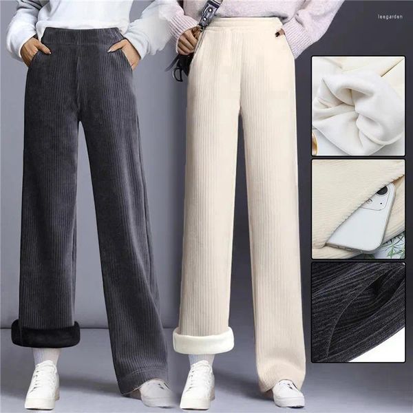 Frauenhose Herbst Winter Women Cordory Sport Jogger Plüsch Jogging Pants Casual High Taille Slim Female Female Hosen alle Match