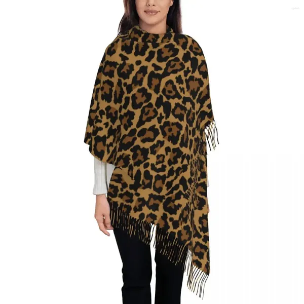 Berretti Scialli e scialli in pelle di leopardo per abiti da sera Abbigliamento elegante da donna