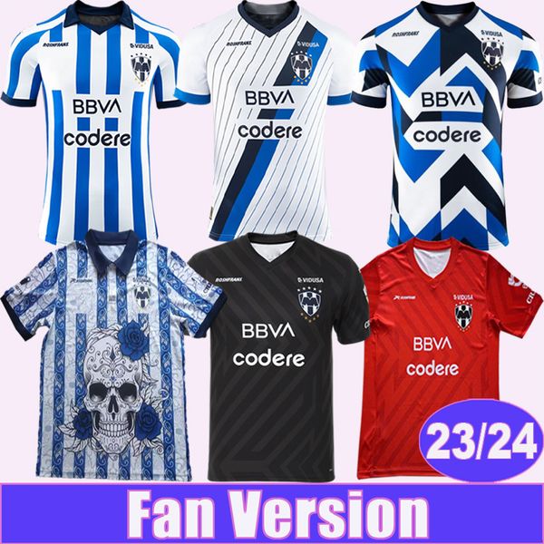 23 24 Monterrey R.FUNES MORI M.MEZA J.CAMPBELL Мужские футбольные майки Special Edition D.VERGARA Home Blue Away White 3rd GK Футболка с коротким рукавом Униформа для взрослых