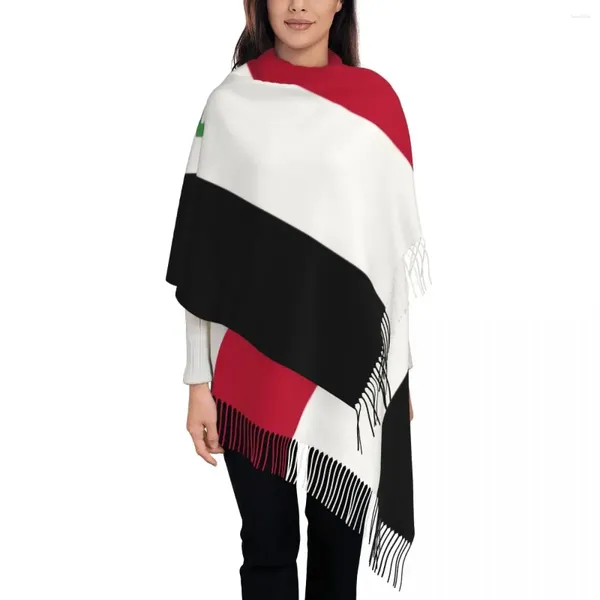 Berets Damen-Schal mit Irak-Flagge, Fransenschal, lang, groß