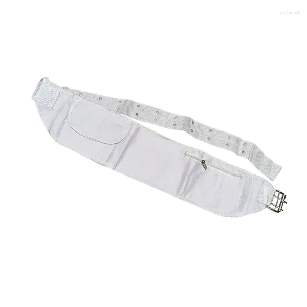 Cintos cintura cravejada para calças jeans elástico cinto largo cinto árabe fanny pack saco branco cowboy