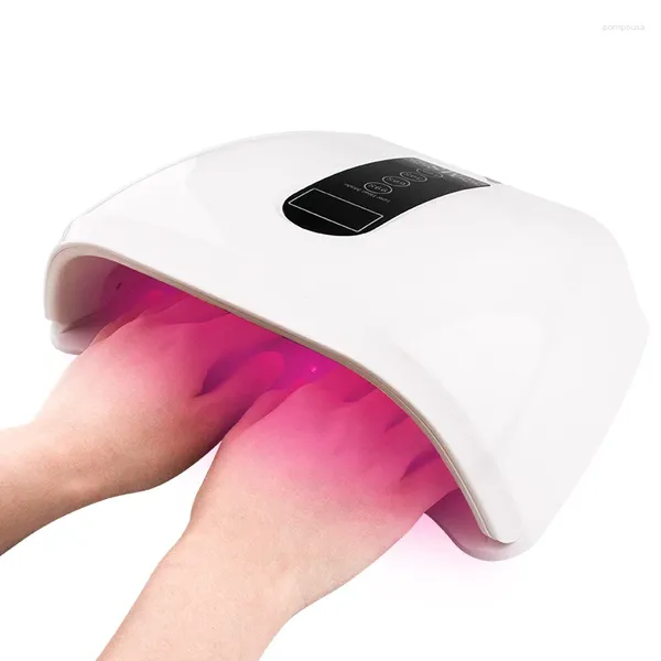 Essiccatore per unghie Dual Hand 96W 2-in-1 Lampada UV LED a luce ROSSA Potente per la polimerizzazione del gel Asciugatrice per manicure Asciugatura rapida a due mani