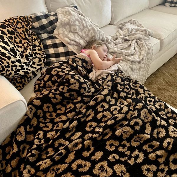 Cobertores de lã de pelúcia sofá lance cobertor leopardo impressão velo para cama inverno quente macio flanela luxo faux fur capa 231214