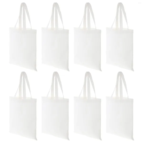 Sacos de armazenamento 8pcs sublimação lona em branco sacola dobrável bolsa de mercearia