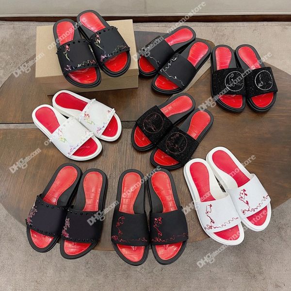 Con Box Bottom Red Sandal Designer Sandalo Sandalo Italia Slifori per bordi Mani Sandali Adesi Stampato Scapari Flat Scarpe Flat Sumpa Sia spessa SOLE OUTDOOR LASER CLX6V BXUZ