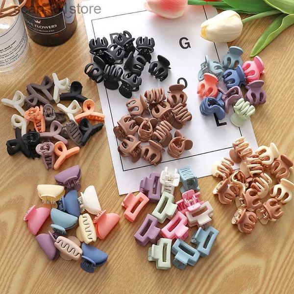 Accessori per capelli copricapo 10 pezzi / set semplici capelli piccoli smerigliati Cls ragazze carino tinta unita acrilico tornante alta coda di cavallo copricapo accessori per capelliL231214