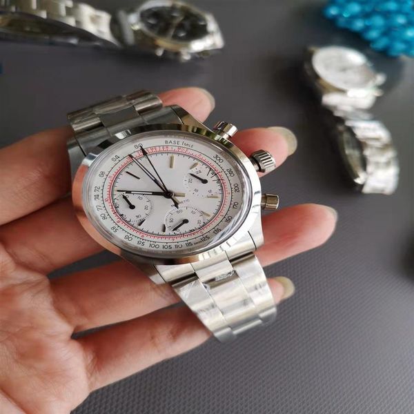 Vintage Watch Perpetual Paul Newman VK63 Movement Quartz Stoppwatch Männliche Uhr Edelstahl Männer Uhren 37mm Armbanduhren R86270p
