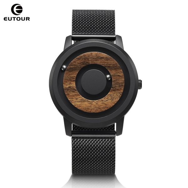 Orologi da polso EUTOUR Minimalista Novità Quadrante in legno Cintura magnetica senza scala Orologio da uomo moda foresta naturale 231214