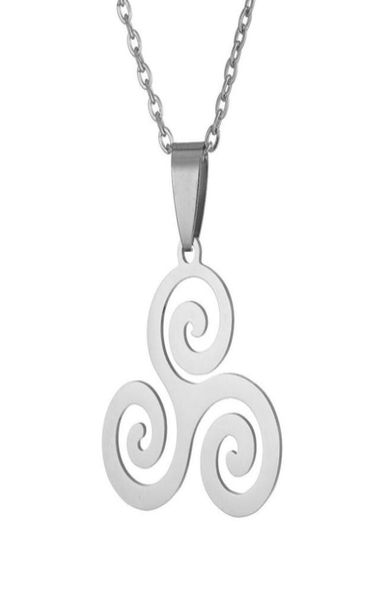 Catene il film teen wolf triskele triskelion ispirato collana a sospensione collana in oro color argento in acciaio rotondo in acciaio femminile gioiello gif7806446