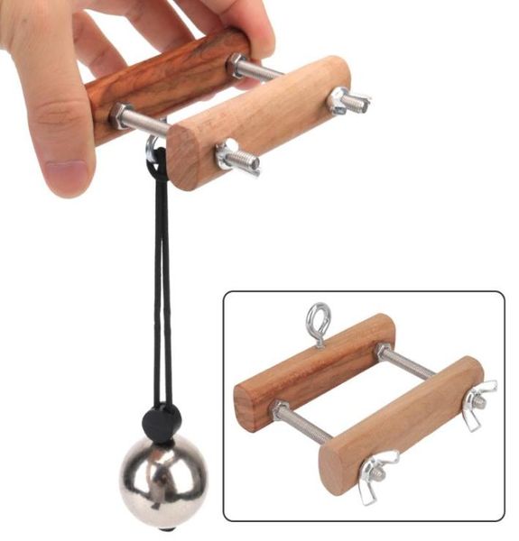 Cockringe Hodenbrecher Holzprodukte für Erwachsene Hodensack Anhänger Ballstretcher Metall Penisringe Klemme Männliches Training4050465