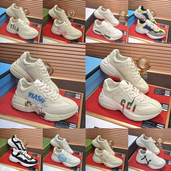 Kampüs Tasarımcı Ayakkabı Sneaker Rhython Ayakkabı Ayakkabıları Erkek Ayakkabı Kadınlar Ryton Dudak Spor Kalın Talize Erkekler Kadın Karikatür Mektupları Kalın Soleg Deri Dikişli Ayakkabı Boyutu 36-45